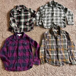 Zara and Old Navy Boys Plaid Button Down Shirts - Size 10-12